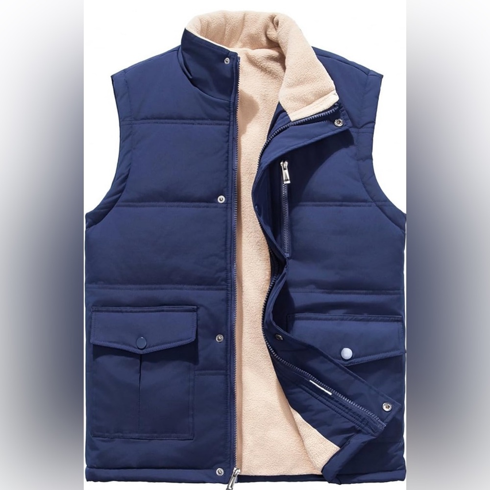 Msmsse Men's Winter Outerwear Vests Puffer Fleece Lined Quilted Vest